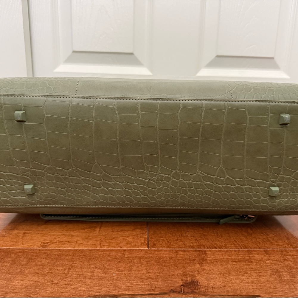 BEIS Olive Croc-Embossed Large Work Tote in Deep Olive (discontinued color) - Picture 5 of 7